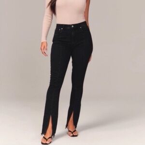 Abercrombie & Fitch Split Hem Black  Denim
